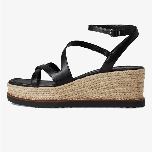 NIB Lucky Brand Black Espadrille Wedge Carolie Sandals Sz 8.5 - Picture 4 of 9
